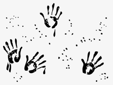 Handprints - Finger Painting Clipart Black And White, HD Png Download, Transparent PNG