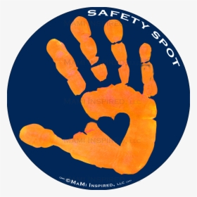 Safety Spot ™ Orange Kids Hand Car Magnet Handprint - Parking Lot, HD Png Download, Transparent PNG