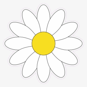 Simple White Daisy Flower Vector Illustration Sticker - Sunflower, HD Png Download, Transparent PNG
