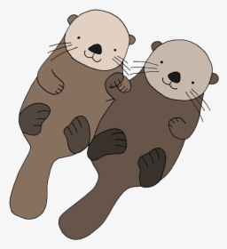 Sea Otter Clipart Transparent - Cute Otter Couple, HD Png Download, Transparent PNG