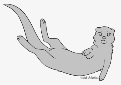 Otter Lineart Black And White - Otter Lineart, HD Png Download, Transparent PNG