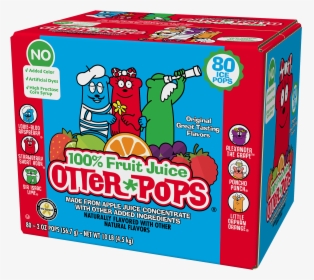 80 Ct/2 Oz 100% Fruit Juice Colorless Ice Pops - Otter Pops Organic, HD Png Download, Transparent PNG