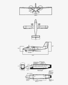 Twin Otter Schematics - Dhc 6 Twin Otter Dimensions, HD Png Download, Transparent PNG