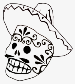 Mask, Mexican, Sombrero, Mustache, Grin - Mexican Black And White Png, Transparent Png, Transparent PNG
