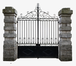 #gate #door #pngstock #png #sticker #stock #freetoedit - Png Gate With Walls, Transparent Png, Transparent PNG