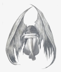 Banner Transparent Angel Pencil Sadness Sketch - Sad Angel Drawing, HD Png Download, Transparent PNG
