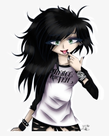 Transparent Emo Hair Clipart - Cute Emo Anime Girl, HD Png Download, Transparent PNG