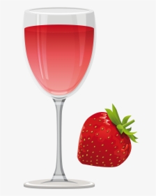 Red Wine White Wine Cocktail Clip Art - Strawberries And Wine Clipart, HD Png Download, Transparent PNG