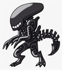Alien Claw Silhouette Cartoon - Xenomorph Chibi Transparent, HD Png Download, Transparent PNG