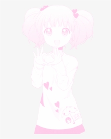 Cute Transparent Tumblr Soft Pink Anime Png Cute Transparent - Aesthetic Kawaii Anime Girl Transparent, Png Download, Transparent PNG