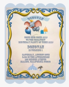 Dumbo Invitation Birthday Party, HD Png Download, Transparent PNG
