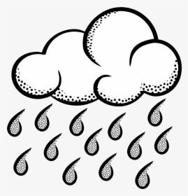 Rain Cloud Clipart Image Raincloud And Transparent - Rainy Weather Clipart Black And White, HD Png Download, Transparent PNG