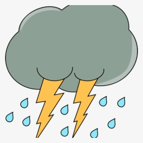 Rain Cloud Clipart Dark Cloud With Rain And Lightning - Rain With Lightning Clipart, HD Png Download, Transparent PNG