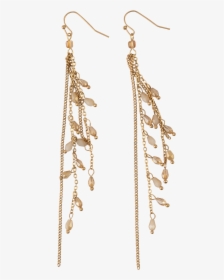*long Gold Chains With Champagne Crystal Earrings - Earrings, HD Png Download, Transparent PNG