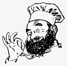 Beard Clip Art - Chef Cartoon Images Black And White, HD Png Download, Transparent PNG