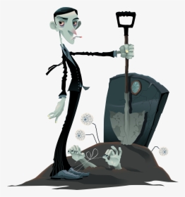 Cartoon Gravestone Png - Halloween Zombie Clipart Png, Transparent Png, Transparent PNG