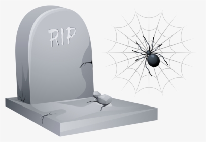 Halloween Tombstone Png - Rest In Peace Spider, Transparent Png, Transparent PNG
