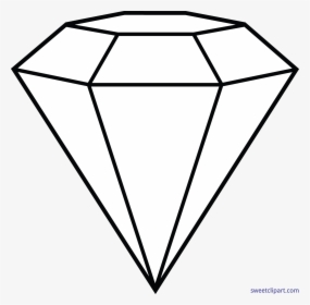 Diamond Lineart Clip Art - Diamond Clipart Black And White, HD Png Download, Transparent PNG