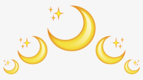 #moon #emoji #luna #crown #corona #back #star #yellow, HD Png Download, Transparent PNG
