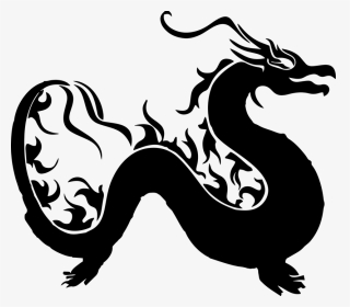 Asian Dragon Silhouette - Asian Dragon Silhouette Png, Transparent Png, Transparent PNG