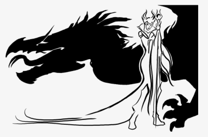 Maleficent Dragon Drawing Silhouette Computer Icons - Sorceress Clipart Black And White, HD Png Download, Transparent PNG