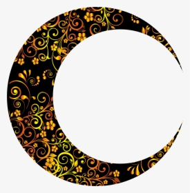 Gold Floral Crescent Mark - Crescent Moon Png, Transparent Png, Transparent PNG