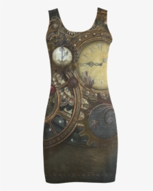 Painting Steampunk Clocks And Gears Medea Vest Dress - One-piece Garment, HD Png Download, Transparent PNG
