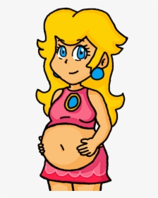 Princess Daisy Belly Button , Png Download - Pregnant Princess Peach Fanart, Transparent Png, Transparent PNG