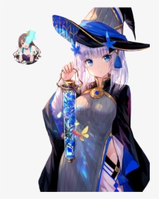 Anime Wizard Png Vector Free Library - Cute Wizard Girl Anime, Transparent Png, Transparent PNG