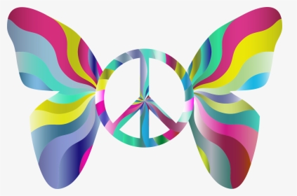 Peace Butterfly Clipart - Butterfly Peace Sign, HD Png Download, Transparent PNG