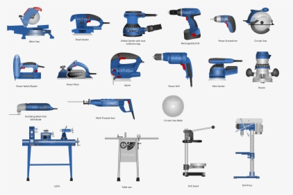 Transparent Power Drill Clipart - Power Tools With Names, HD Png Download, Transparent PNG