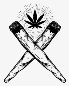 Joint Drawing Cannabis Smoking - Marijuana Drawings, HD Png Download, Transparent PNG
