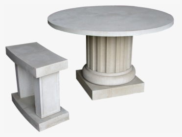 Cast Stone Table With Bench Ms - Transparent Transparent Background Stone Table Png, Png Download, Transparent PNG