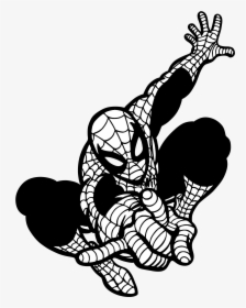 Spider Man Logo Png Tr - Spiderman Wall Sticker Black And White, Transparent Png, Transparent PNG