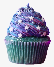 #cupcake #galaxy #pink #purple #blue #stars #sprinkles - Cupcakes Png, Transparent Png, Transparent PNG