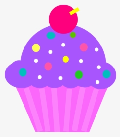 Cupcake Purple And Pink Clip Art At - Pink And Purple Cupcake Clipart, HD Png Download, Transparent PNG