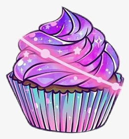 Transparent Purple Cupcakes Clipart - Kawaii Galaxy Cupcake, HD Png Download, Transparent PNG