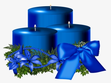 Blue Christmas Candle Png Image - Blue Christmas Candle Clipart, Transparent Png, Transparent PNG