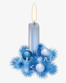 Candles Clipart Blue Candle - Blue Christmas Candles Png, Transparent Png, Transparent PNG