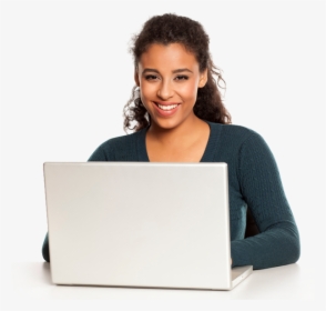 Non-traditional High School Student Working On Laptop - Student In Laptop Png, Transparent Png, Transparent PNG