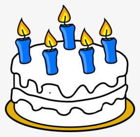 Birthday Cake With Blue Lit Candles Svg Clip Arts - Birthday Cake With Candles Clipart, HD Png Download, Transparent PNG