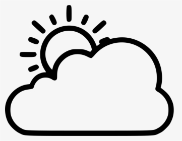 Png Library Clouds Svg Art - Sun And Clouds Clipart Black And White, Transparent Png, Transparent PNG