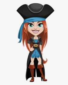 Woman Pirate Cartoon Vector Character Aka Brianna The - Female Pirate Cartoon Characters, HD Png Download, Transparent PNG