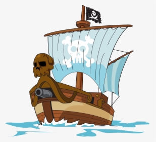 Transparent Treasure Map Background Png - Pirate Ship Cartoon Png, Png Download, Transparent PNG