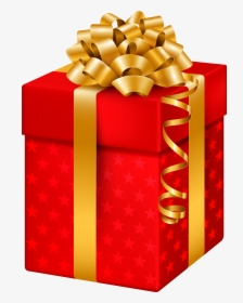 Red Gift Box With Stars Png Clipart - Gift Box Red Png, Transparent Png, Transparent PNG