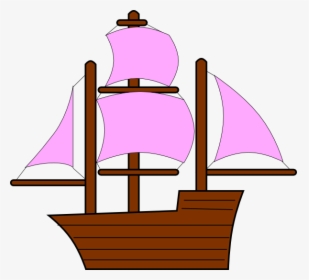 Pink Pirate Ship Clip Art At Clker - Explorers Ship Clip Art, HD Png Download, Transparent PNG