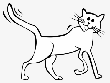 Cat Black And White Cartoon Black And White Cat Free - Cat Cartoon Black And White, HD Png Download, Transparent PNG