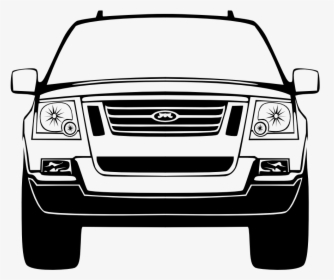 Land Vehicle,automotive Fog Light,automotive Lighting,pickup - Car Front Silhouette Png, Transparent Png, Transparent PNG