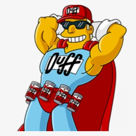 Duff Beer Transaparent Background Clipart Duffman Duff - Duffman The Simpsons, HD Png Download, Transparent PNG