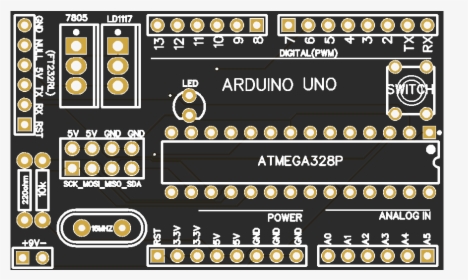 Transparent Uno Clipart - Components For Homemade Arduino Board, HD Png Download, Transparent PNG